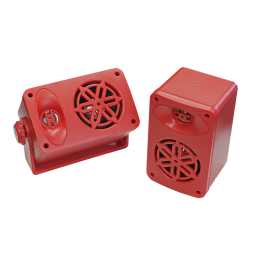 SPLBOX.4RD 4Ohm 2x50w RMS Waterproof Outdoor Mini Box Speakers (Red) Pair