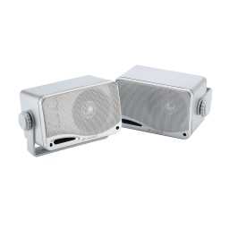 GT Audio GT-BX24S 4Ohm 2x50w RMS 3-Way Weatherproof Outdoor Box Speakers (Silver) Pair