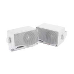 GT Audio GT-BX24W 4Ohm 2x50w RMS 3-Way Weatherproof Outdoor Box Speakers (White) Pair