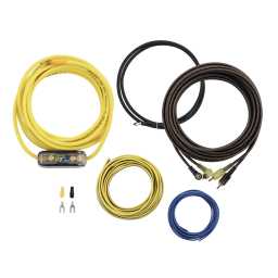 GT Audio GT-PK10 10AWG (4.5mm) 60A Mini-ANL Fused Prewired & Crimped 5m Super Flexible Amplifier Wiring Kit (9%OFC/252 Strand)