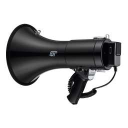 GT Gear GTG-MP25 50W Professional Type PA Handheld Megaphone With Wired Microphone & Shoulder Strap